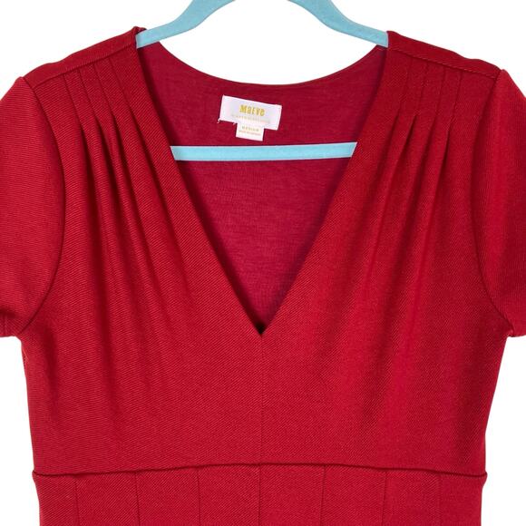 Anthropologie Maeve Sz M Lincoln Center Dark Red Fit & Flare Dress Knee Length - Picture 4 of 16